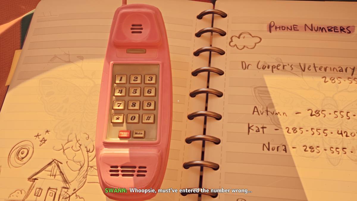 Il telefono di Swann durante una scena in Lost Records: Bloom & Rage