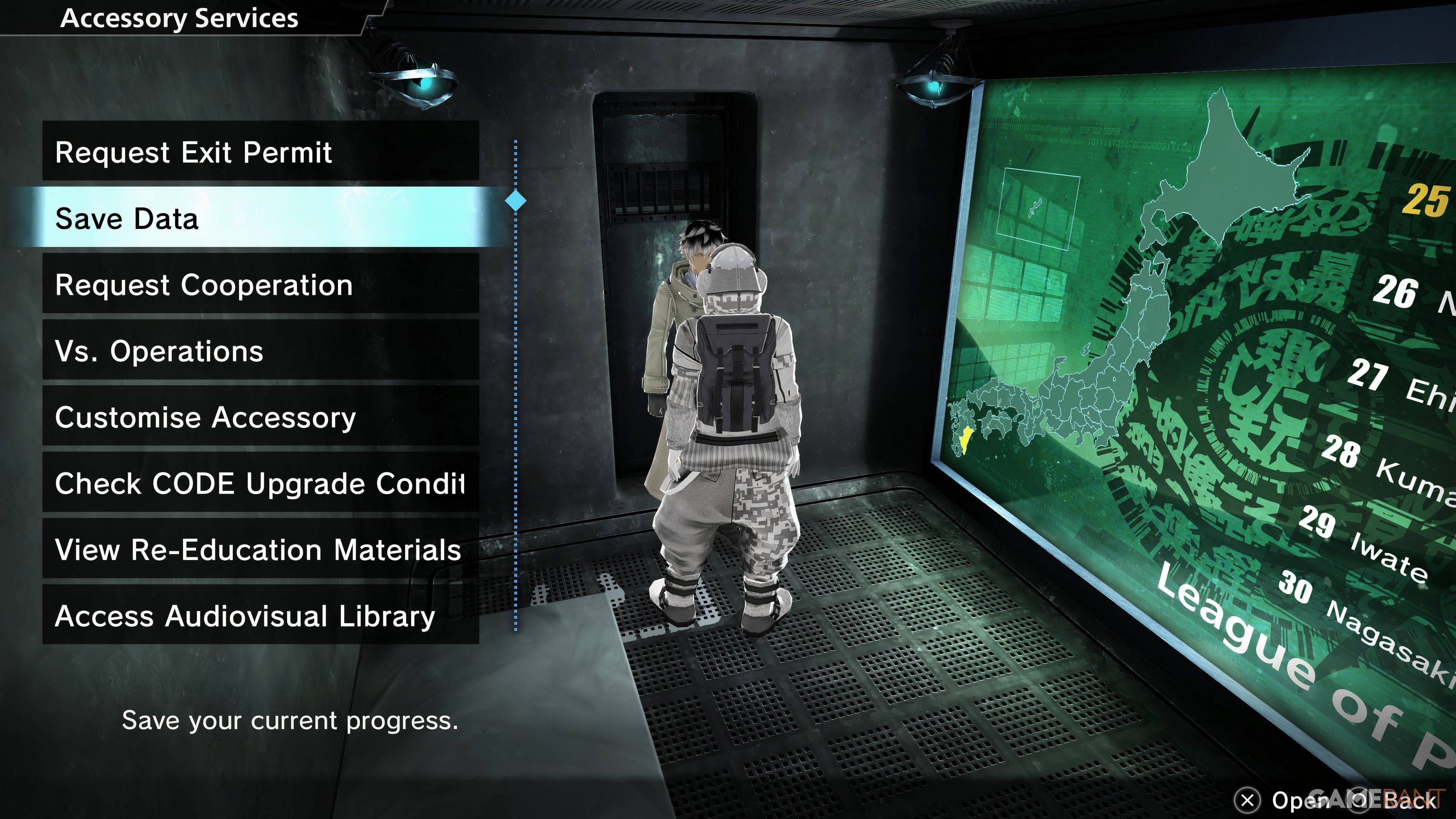 Image: In-game screenshot showing the save icon