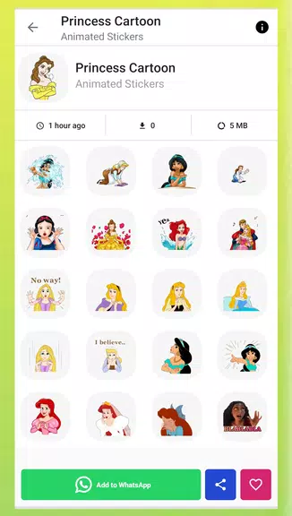 Princess Animated Stickers Скриншот 1