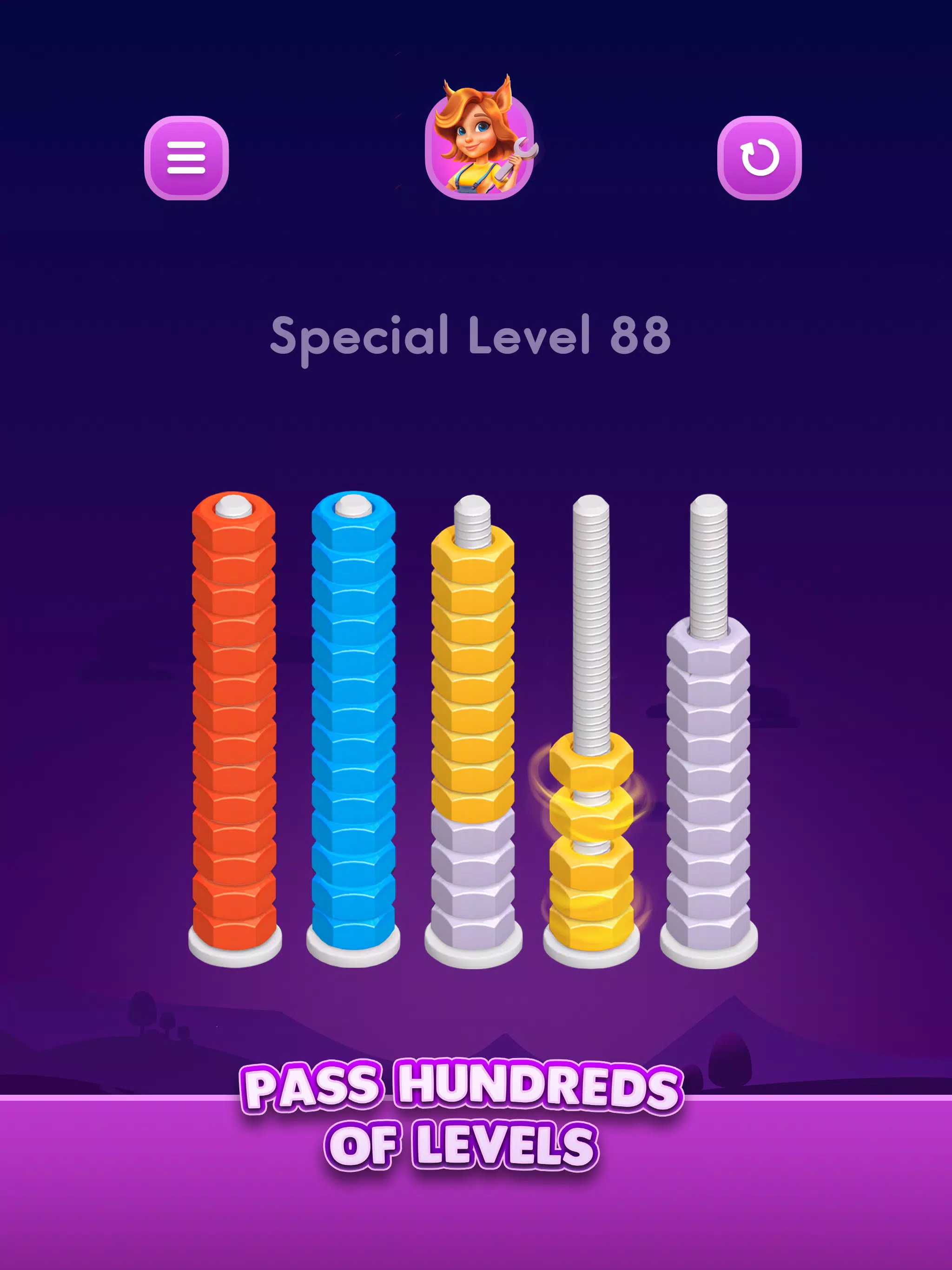 Schermata Nut Sort: Color Sorting Game 0
