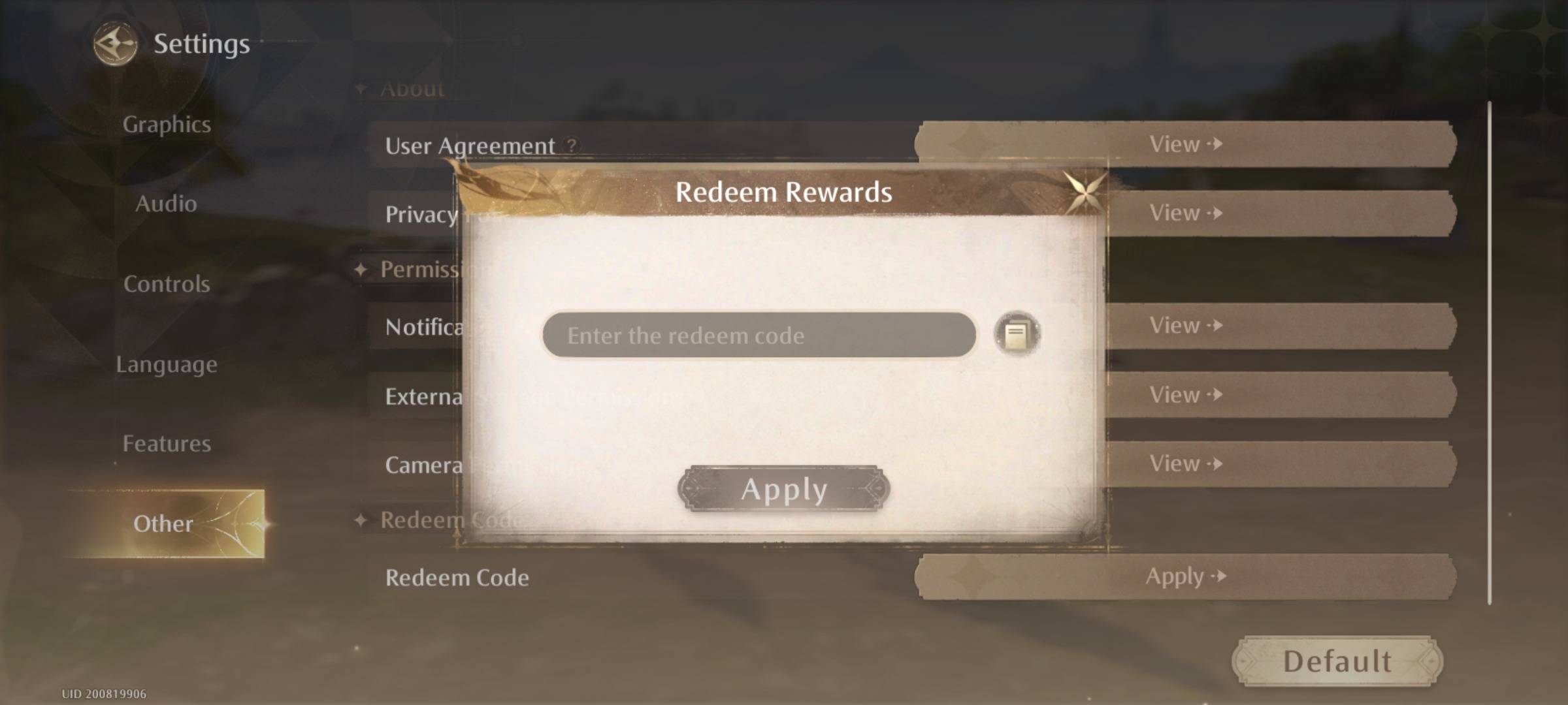 Infinity Nikki - Redeem Code Process