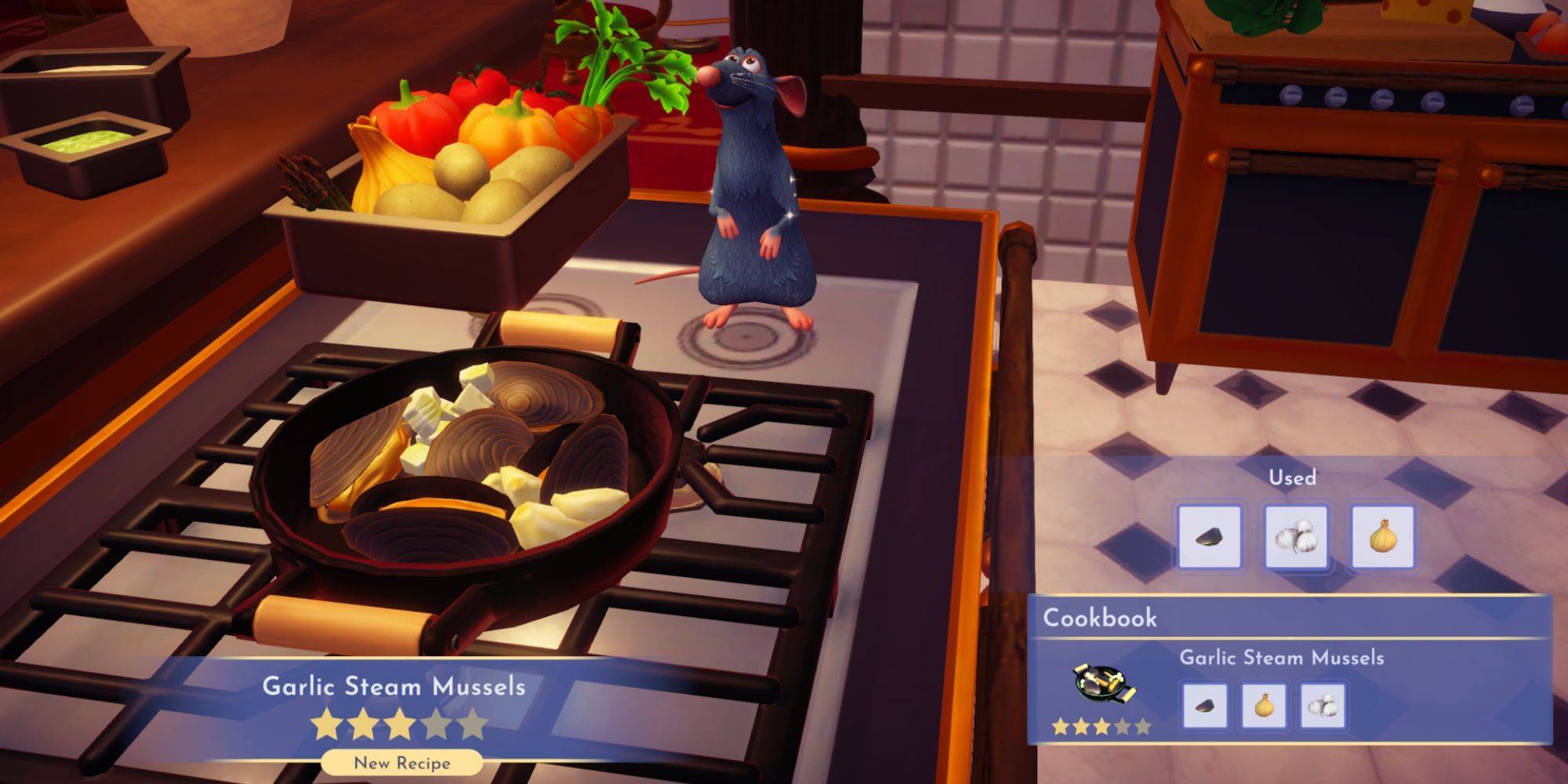 Garlic Steam Mussels in Disney Dreamlight Valley