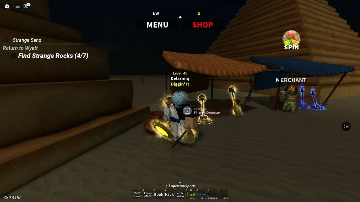 Pharaoh equipment vendor location near pyramid