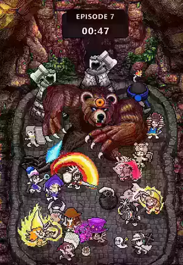 Des héros de l'art du pixel affrontent un ours colossal