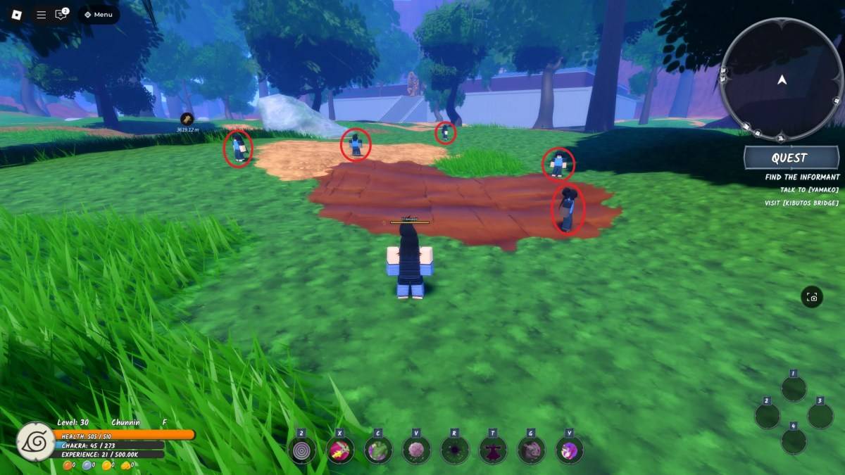 Posizione dei ninja più deboli in Ninja Time