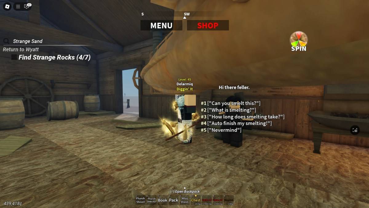 Smelter NPC interaction