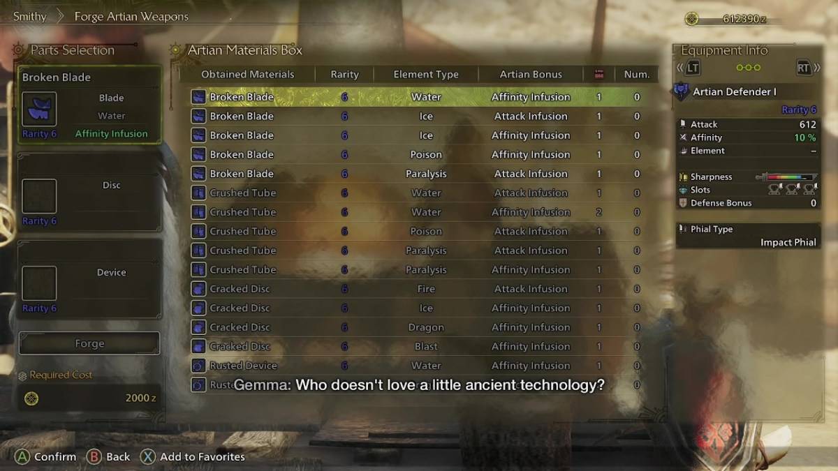 Monster Hunter Wilds - Crafting Armas ng Artian