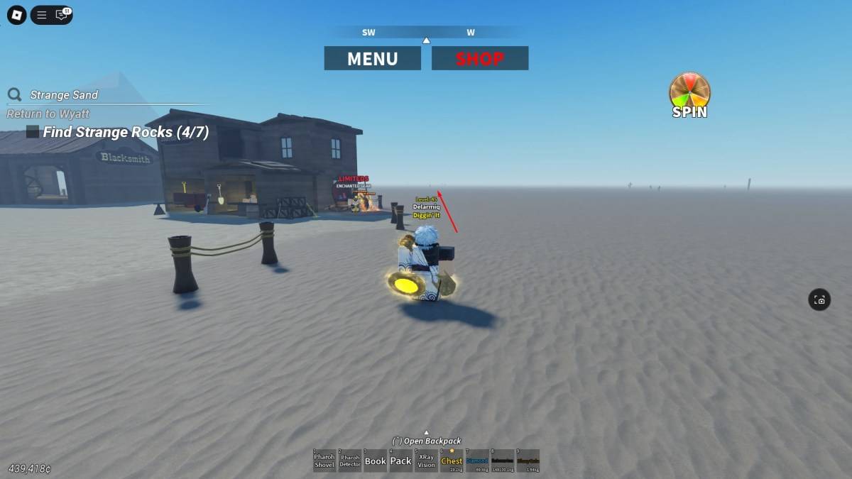 Path to pyramids from spawn point