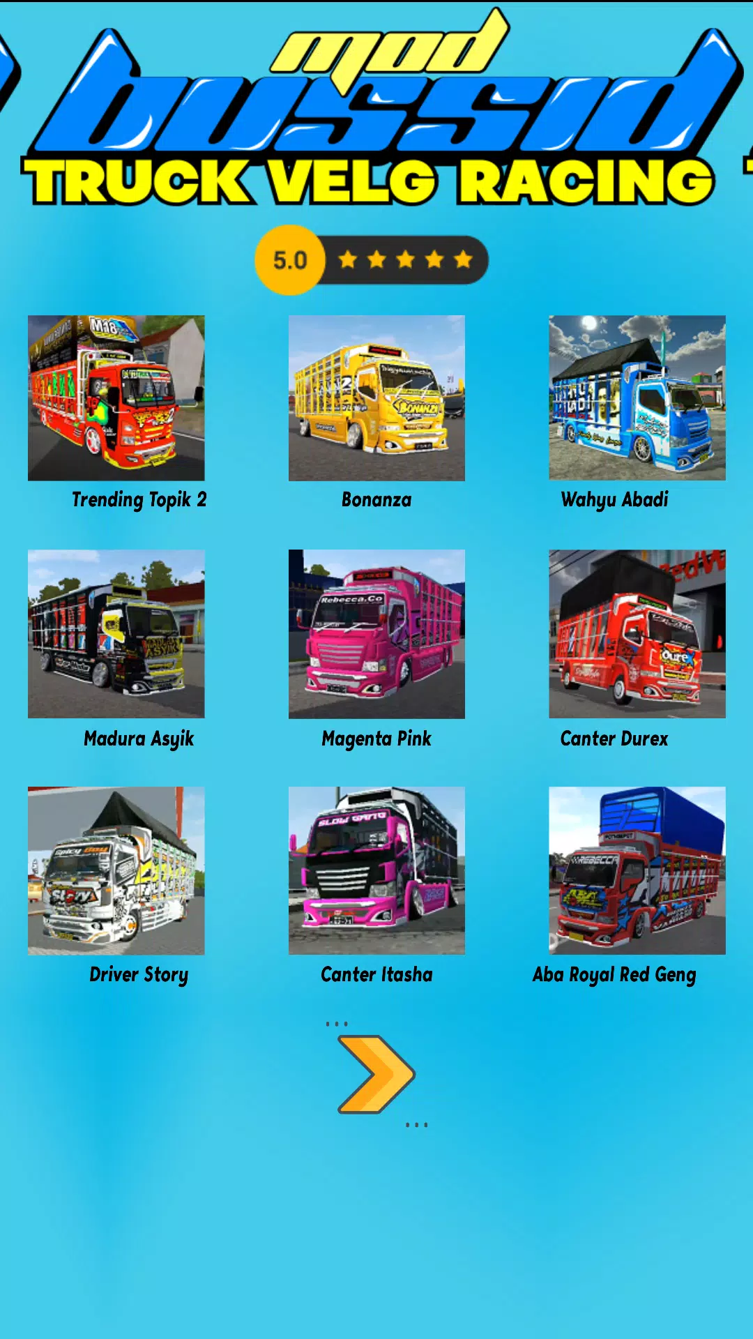 Mod Bussid Truck Velg Racing Captura de tela 1