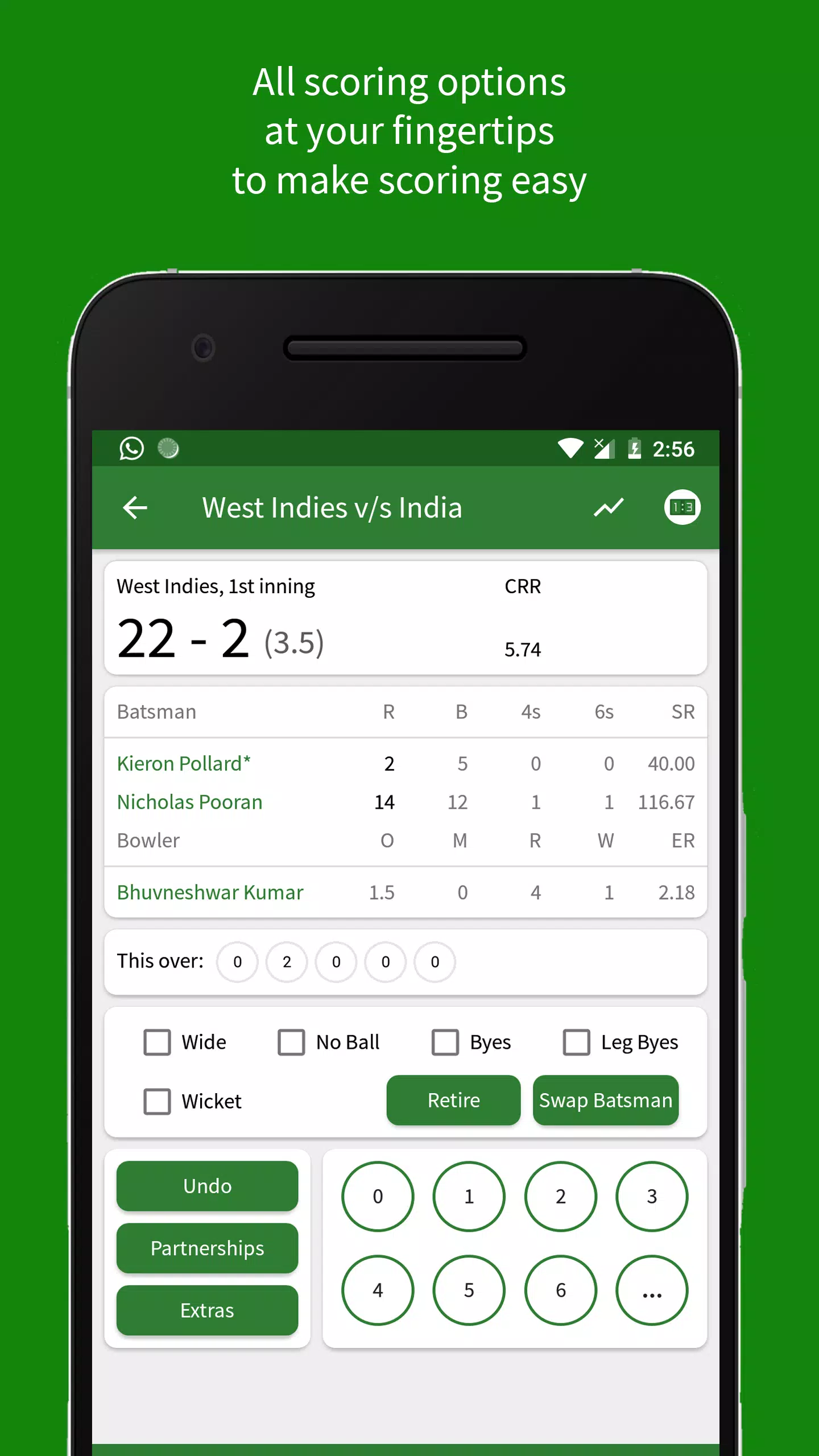 Cricket Scorer Captura de pantalla 1