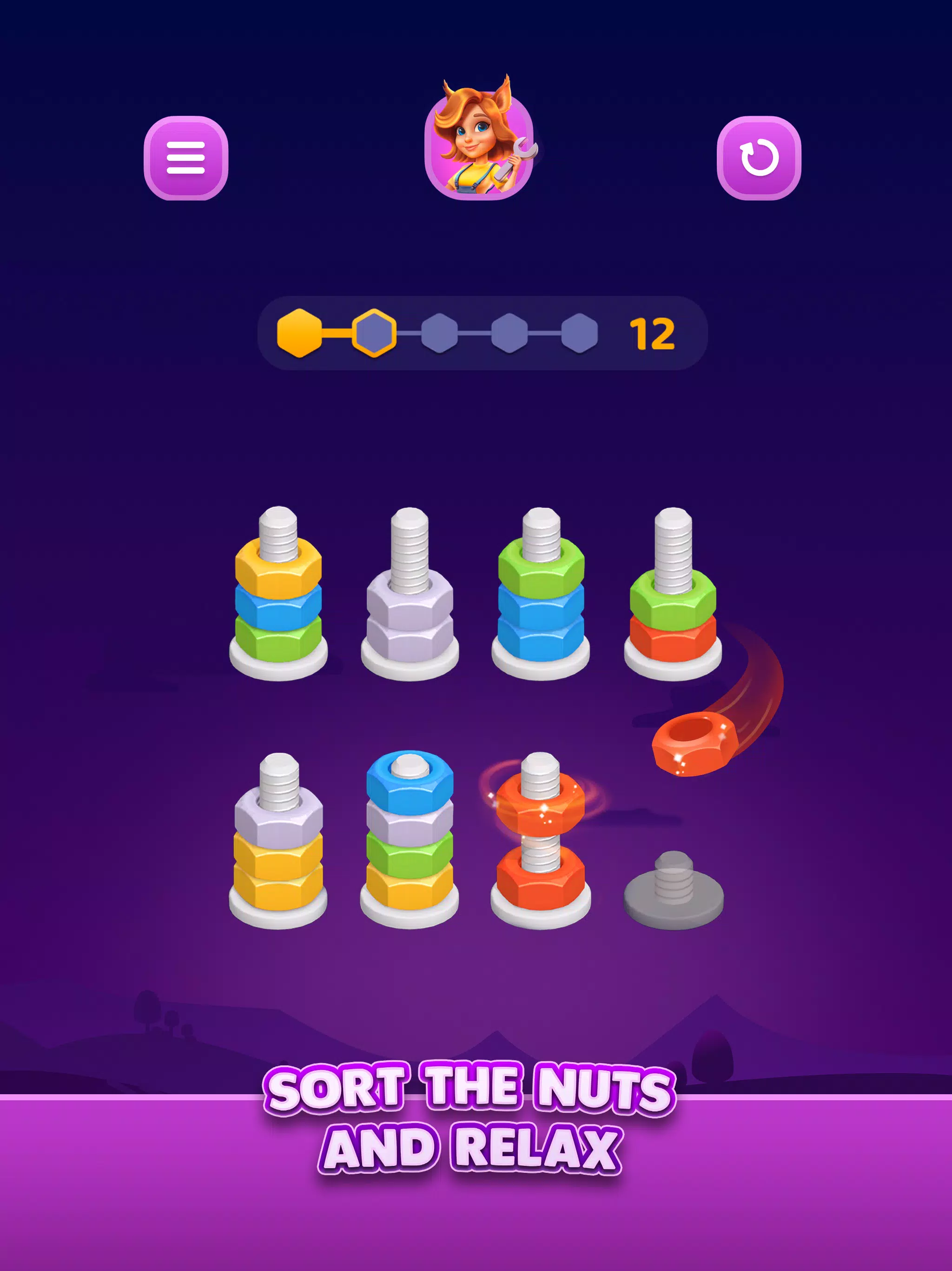 Schermata Nut Sort: Color Sorting Game 1