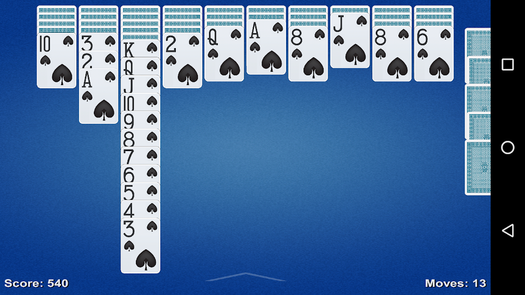 Spider Solitaire Game Скриншот 1
