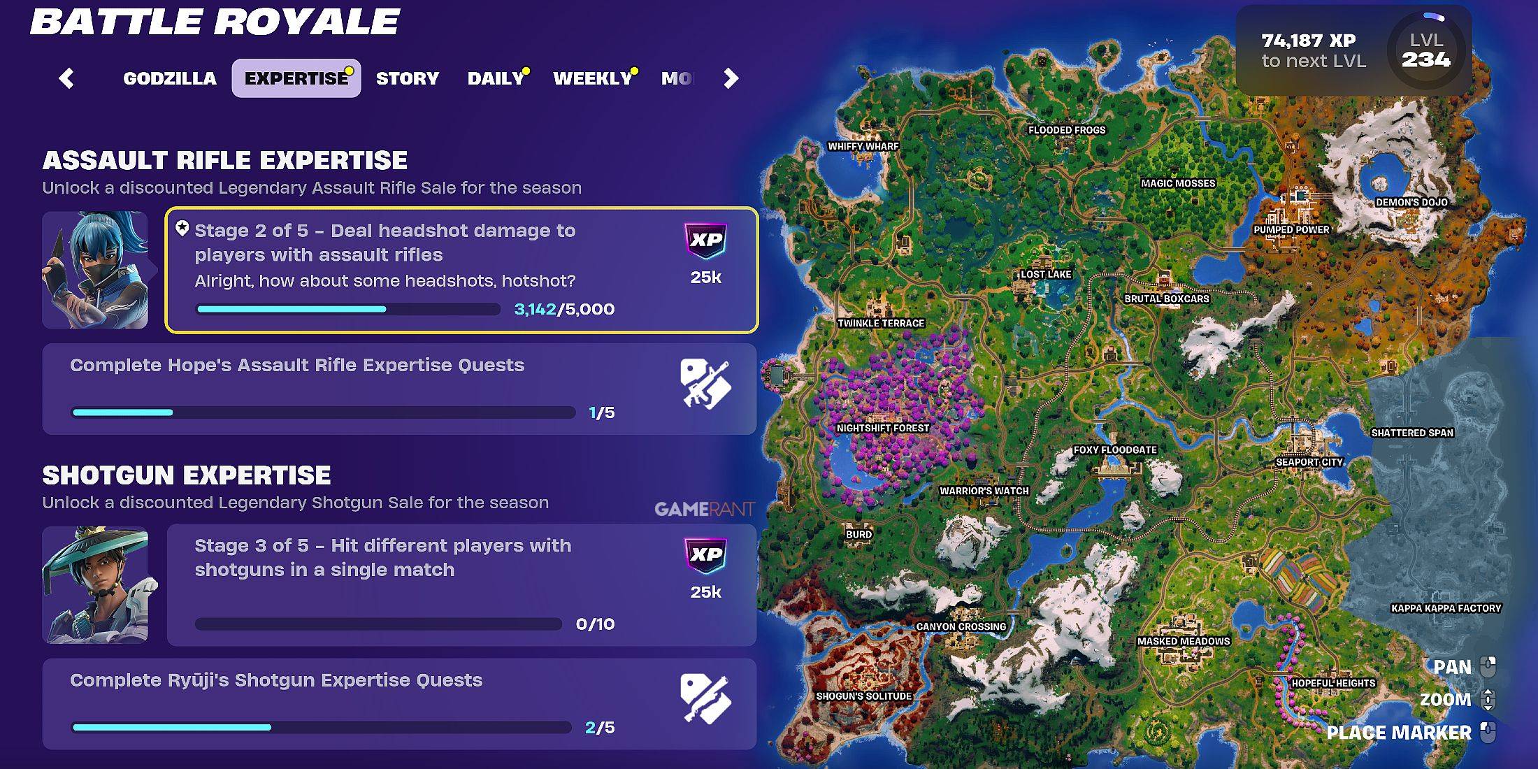 All Weapon Expertise Quests in Fortnite Hunters