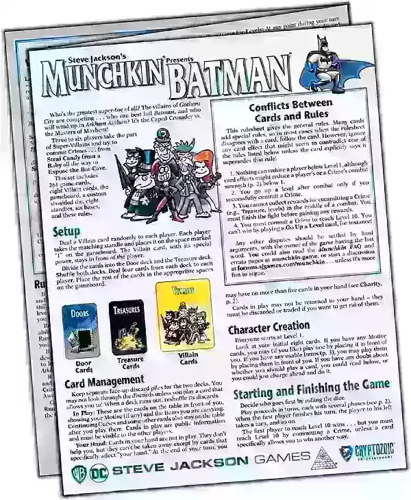 Munchkin Batman Kurallarına Genel Bakış sunar