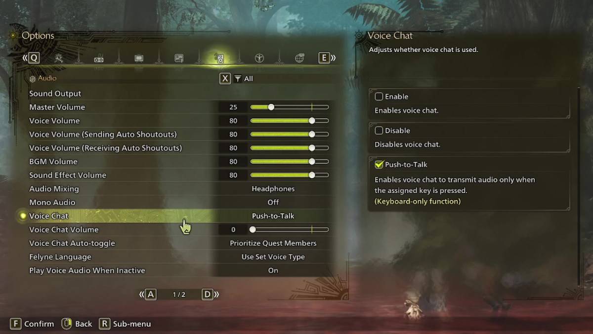 Monster Hunter Wilds Impostazioni di chat vocale