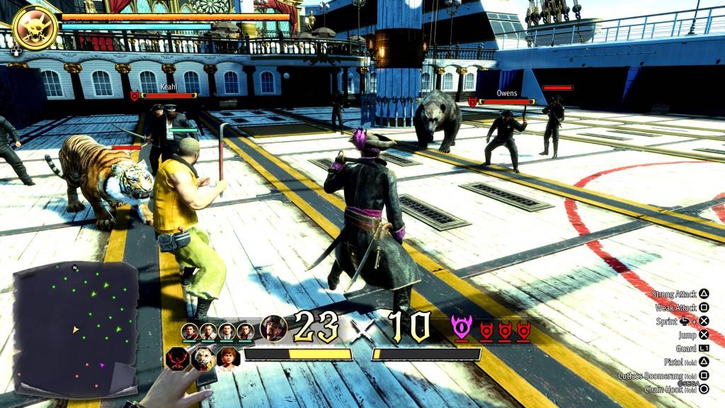 Isang Crew Fight sa Ikalawang Yugto ng Naval Combat sa Tulad ng Isang Dragon: Pirate Yakuza sa Hawaii
