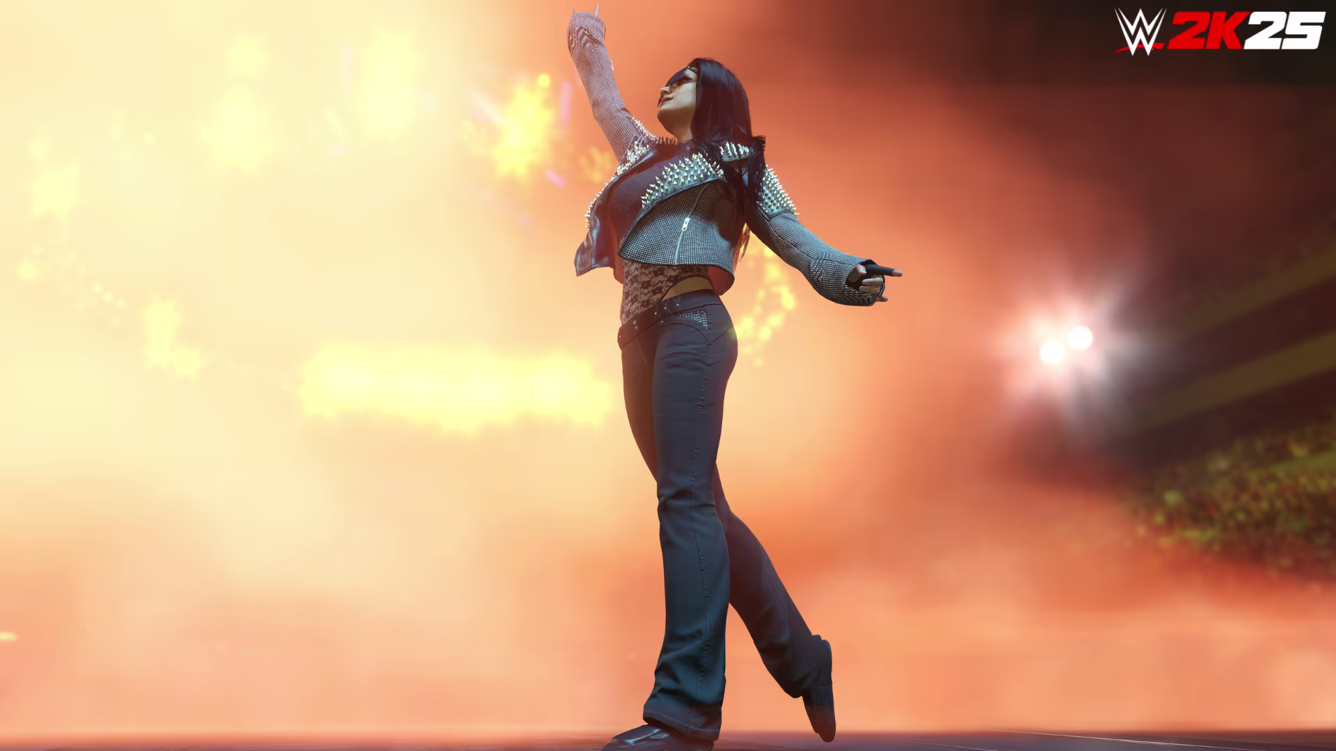 Superestrella personalizada femenina en el modo de mirada WWE 2K25
